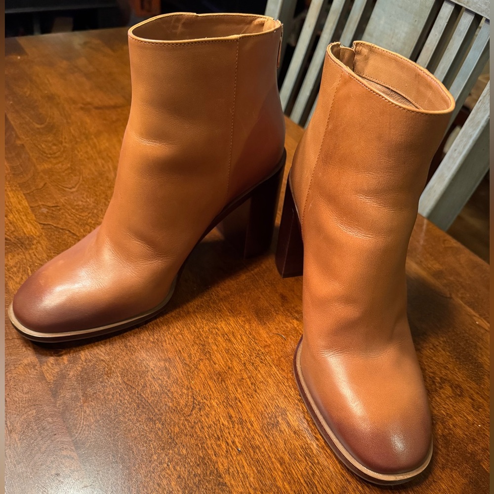 Antonio Melani Tan Leather Ankle Boots